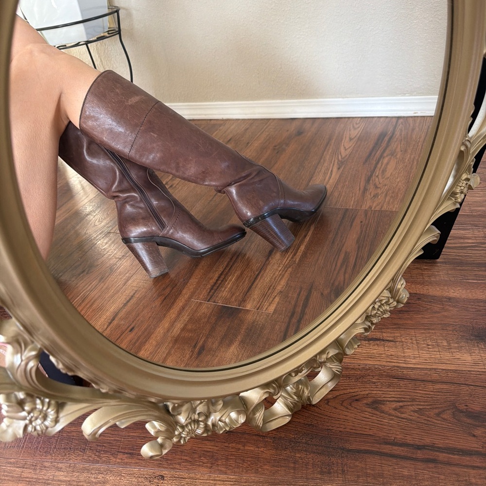 Hogan Chestnut Heeled Boots
